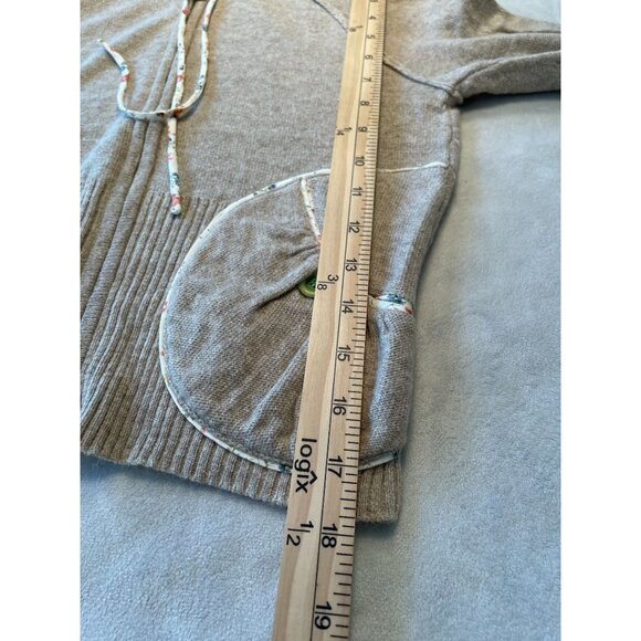 ANTHROPOLOGIE Sleeping On Snow Knit Hooded Zip Cardigan Floral  Y2K  Womens XS - Picture 4 of 11
